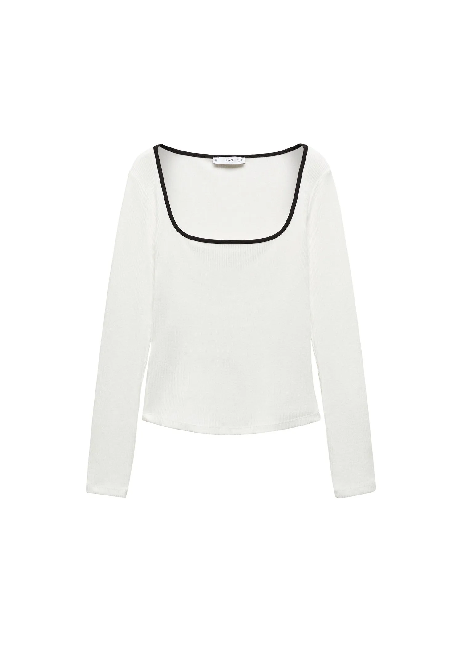 Ribbed squared neckline T-shirt