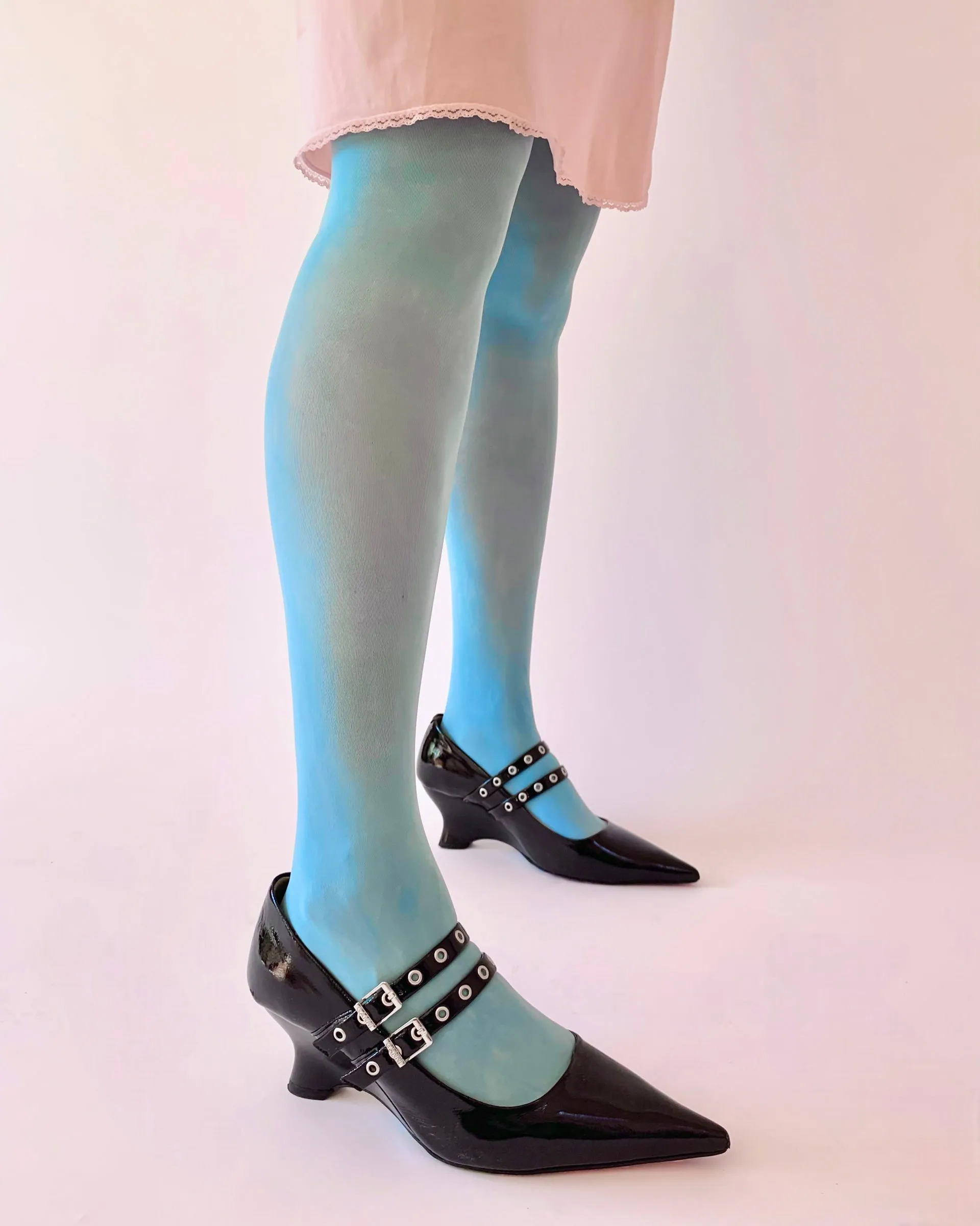 Robins egg chalk tights