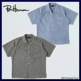 Ron Herman  |Button-down Plain Cotton Short Sleeves Logo Surf Style