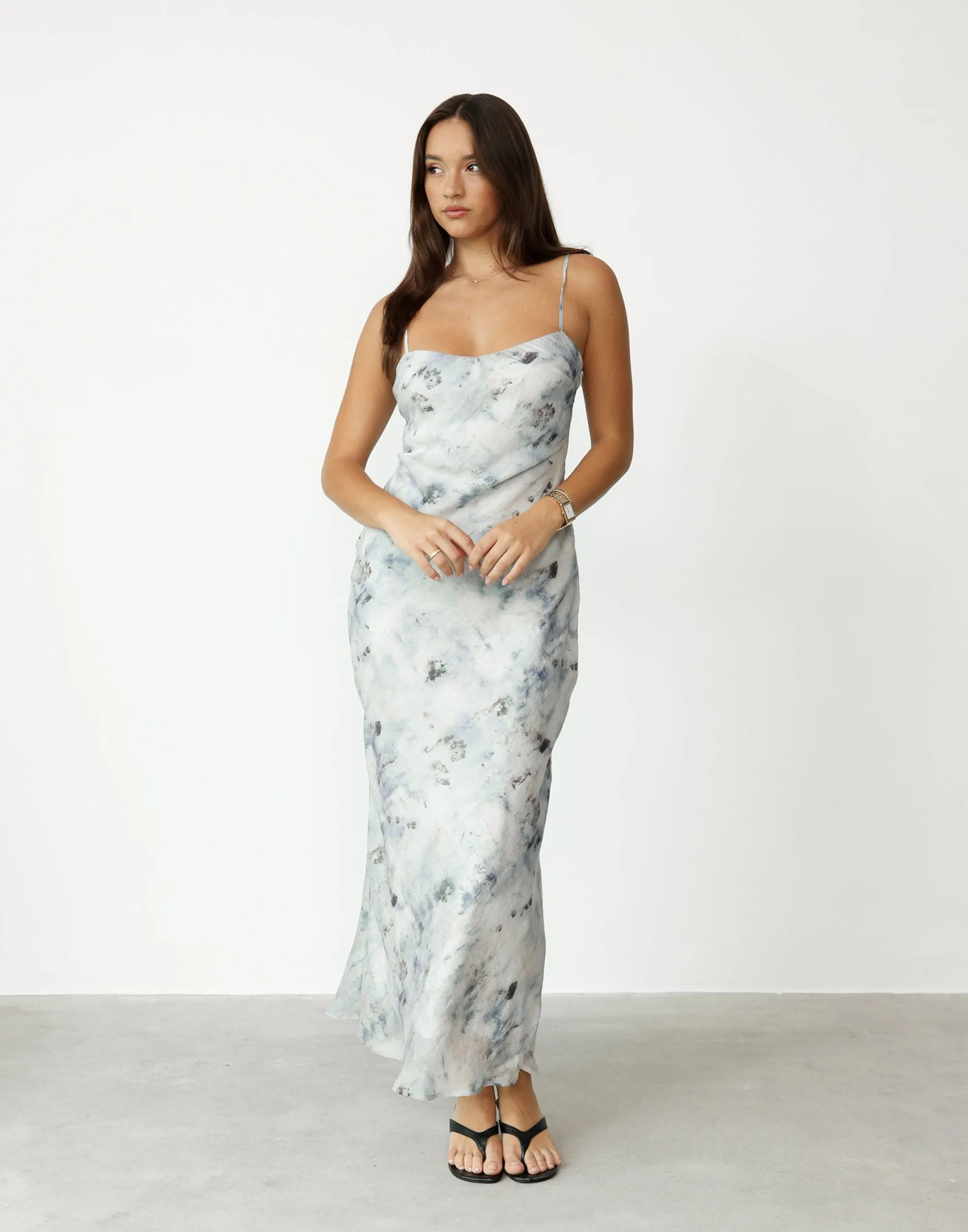 Rosette Maxi Dress (First Snow)