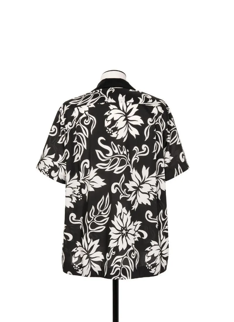 sacai  |Button-down Flower Patterns Street Style Cotton