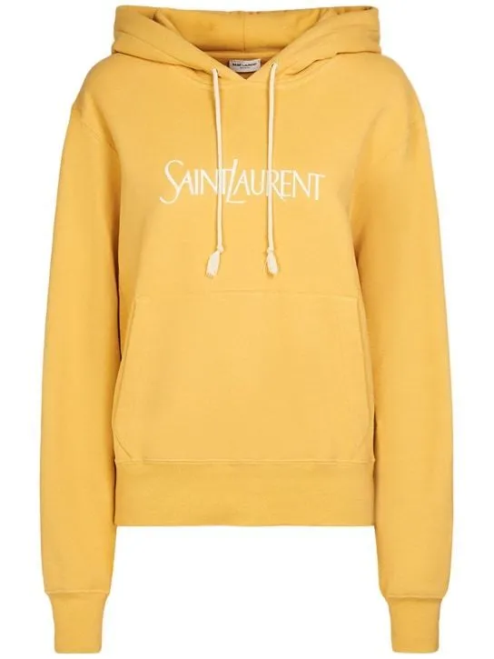 Saint Laurent  |Unisex Long Sleeves Plain Cotton Oversized Logo