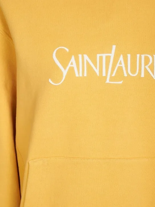 Saint Laurent  |Unisex Long Sleeves Plain Cotton Oversized Logo