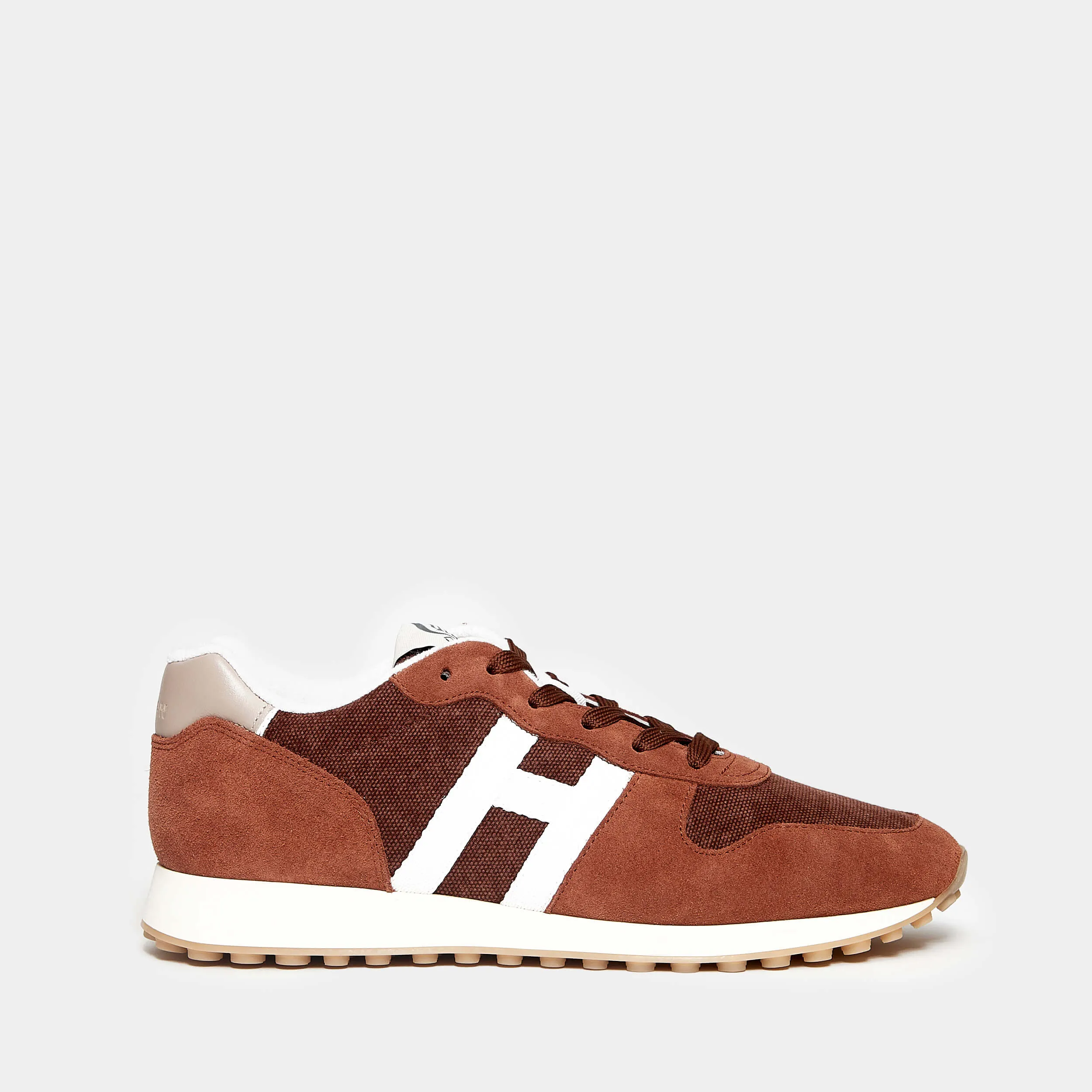 Sneaker H429 in suede e tessuto mattone