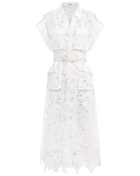 Snow Audrey Lace Midi Shirt Dress