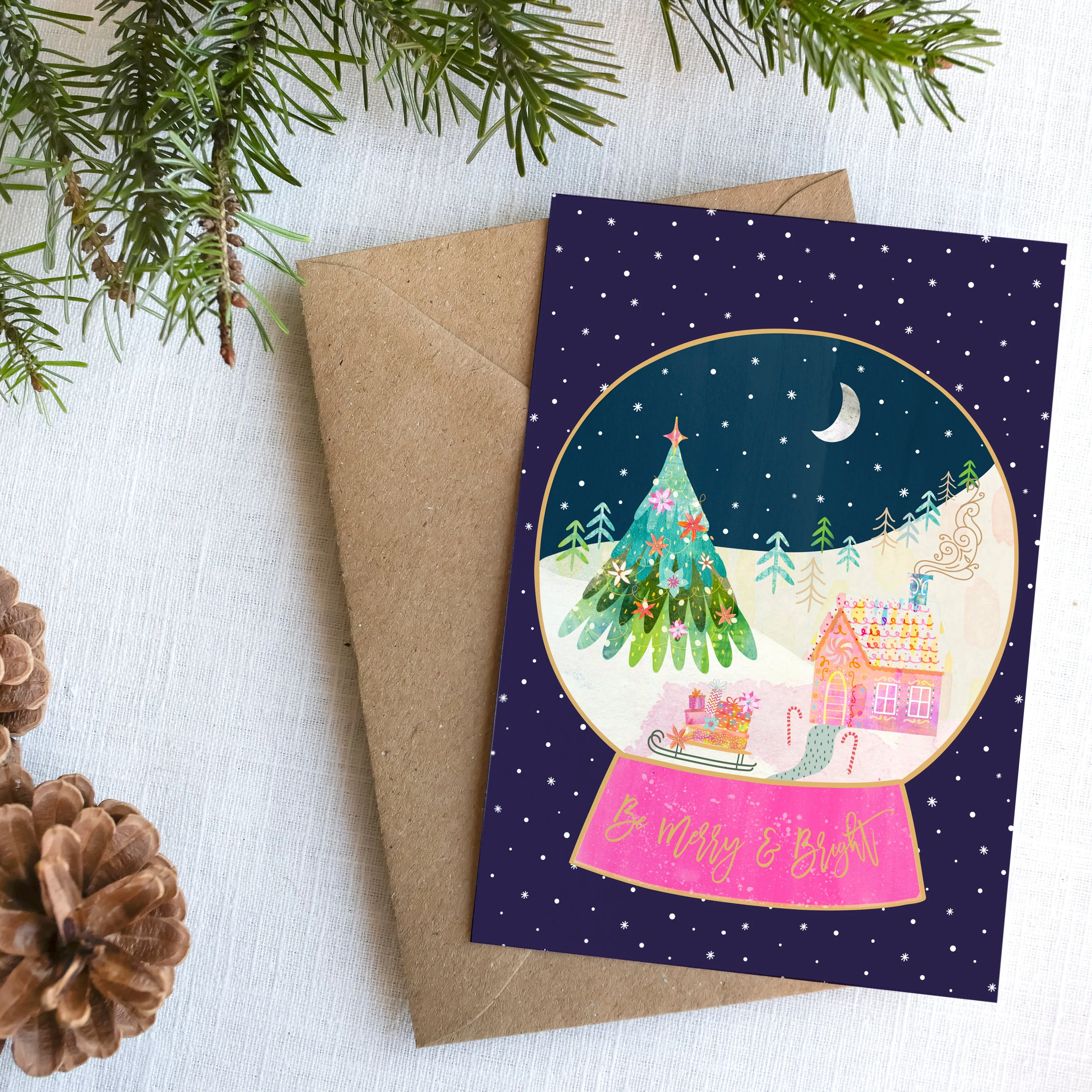 Snow Globe - A6 Christmas Card