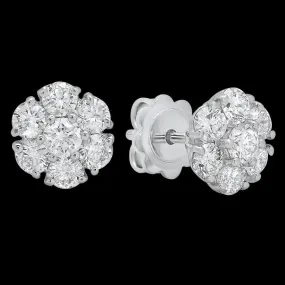 Snow White Diamond Stud Earrings