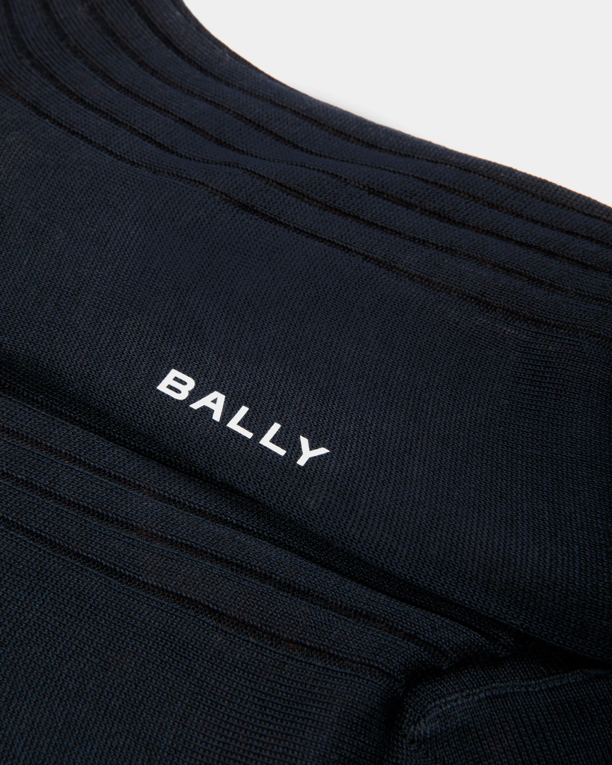 Socks In Navy Blue Cotton 