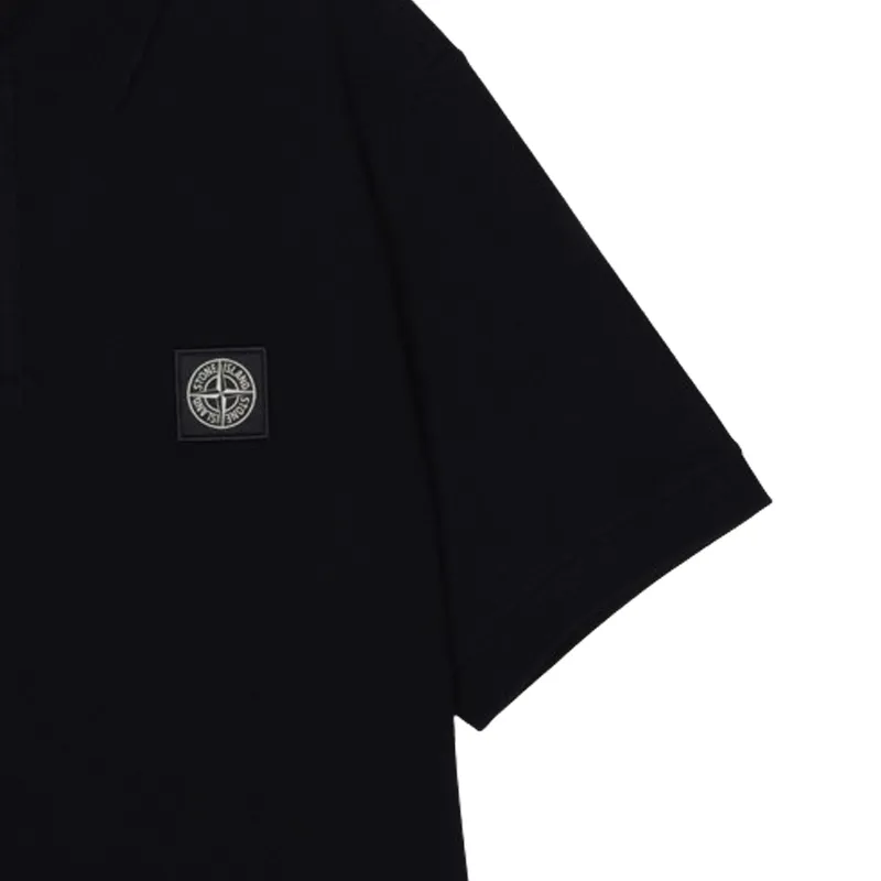 STONE ISLAND  |Button-down Street Style Plain Cotton Short Sleeves Logo