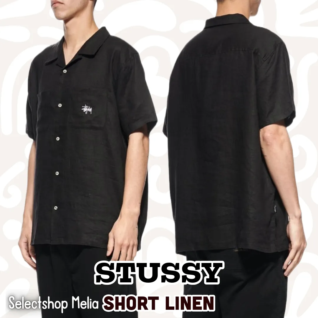 STUSSY  |Button-down Street Style Cotton Short Sleeves Logo