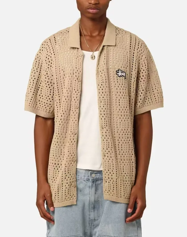 STUSSY  |Button-down Street Style Short Sleeves Skater Style Shirts