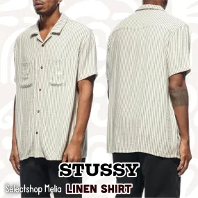 STUSSY  |Button-down Stripes Street Style Cotton Short Sleeves Logo