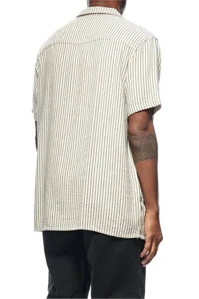 STUSSY  |Button-down Stripes Street Style Cotton Short Sleeves Logo