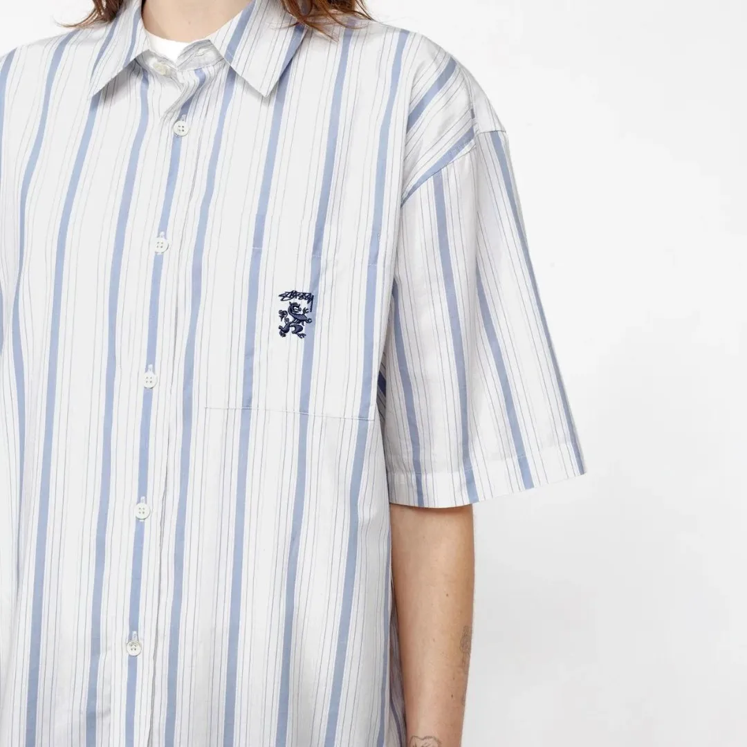 STUSSY  |Button-down Unisex Street Style Long Sleeves Logo