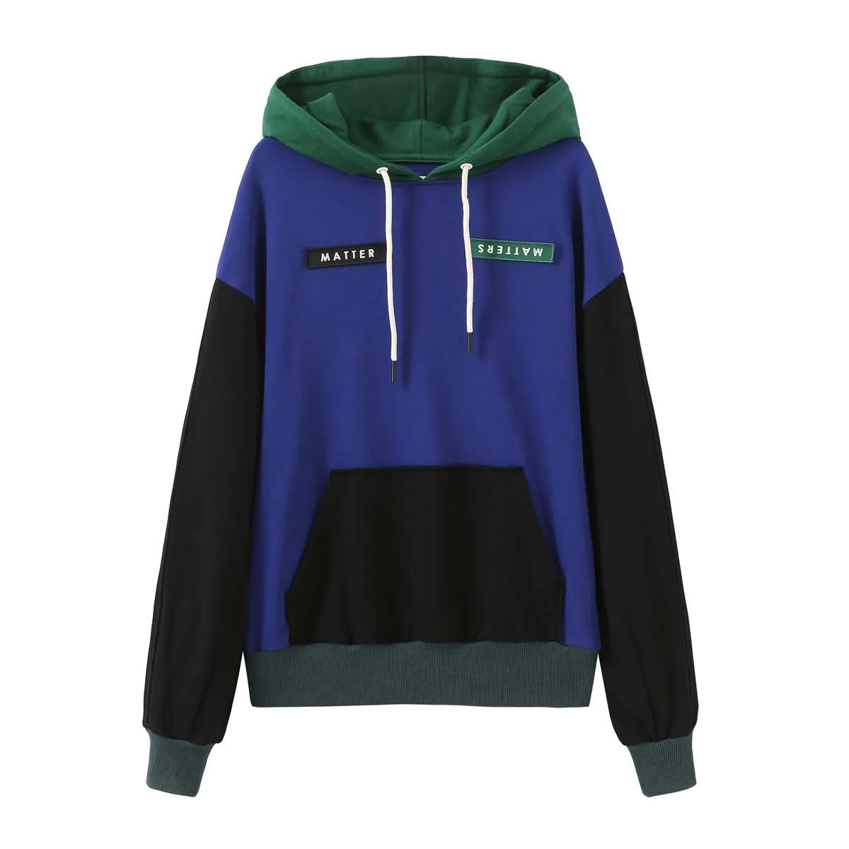 Subdue Colour block Hoodies - Electric Blue