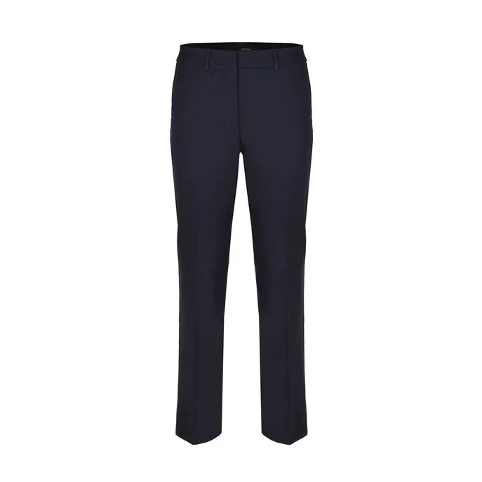 TROUSERS LEGENDA IN TEXTURED COTTON Woman Navy blue