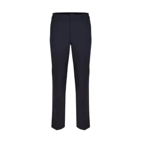 TROUSERS LEGENDA IN TEXTURED COTTON Woman Navy blue