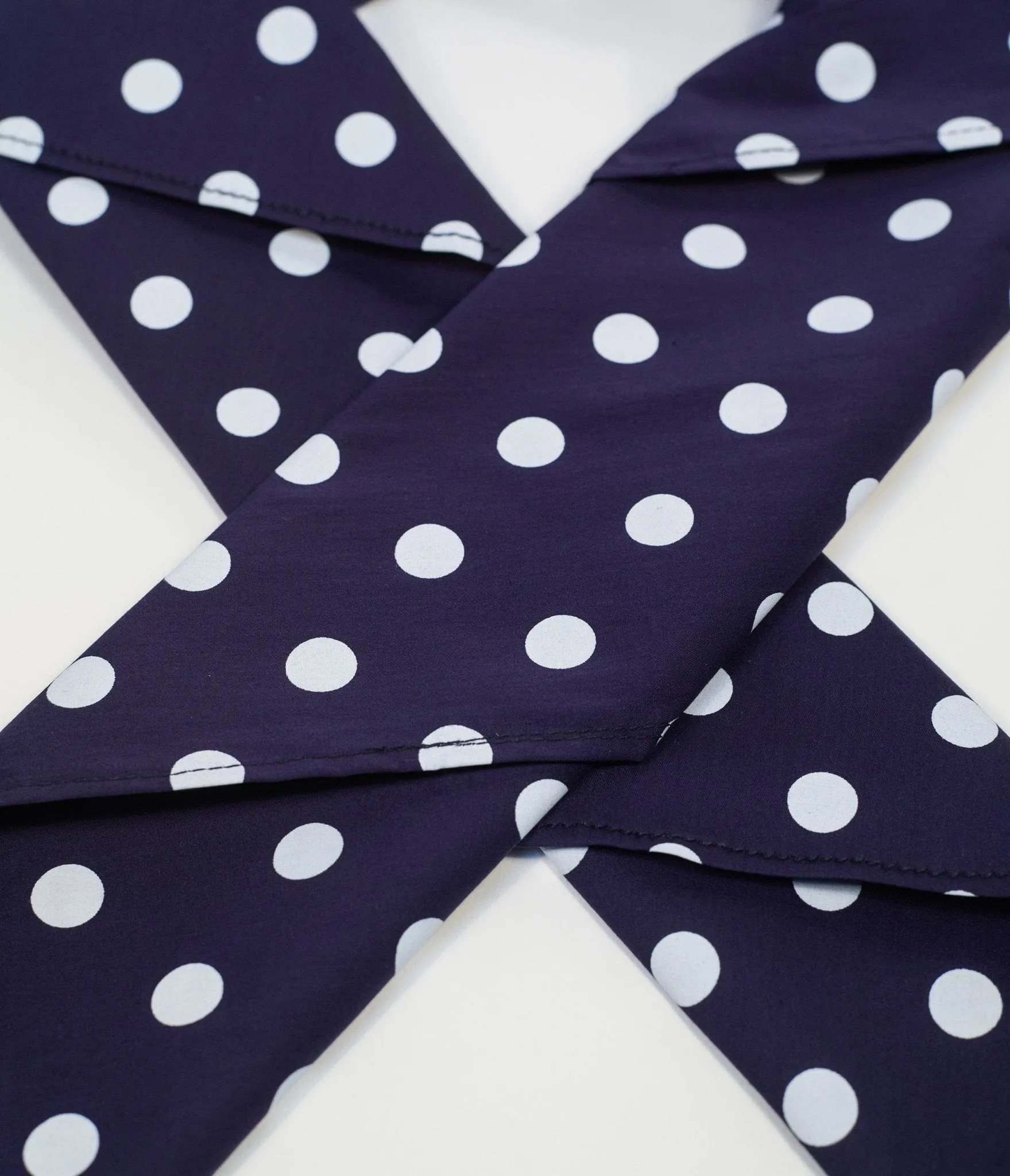 Unique Vintage Navy & White Dots Hair Scarf