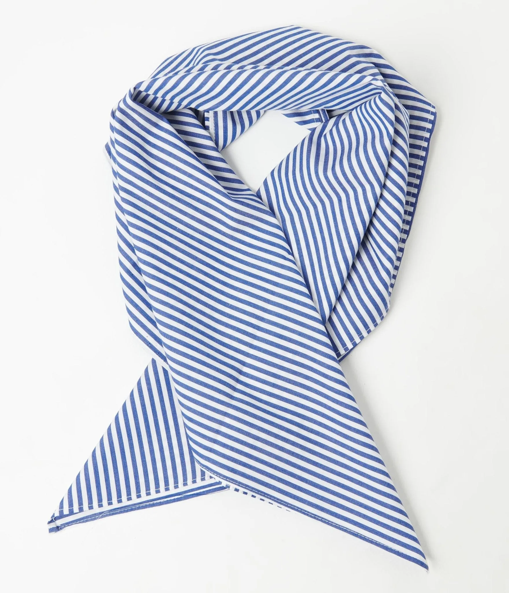 Unique Vintage Navy Blue & White Stripe Print Hair Scarf