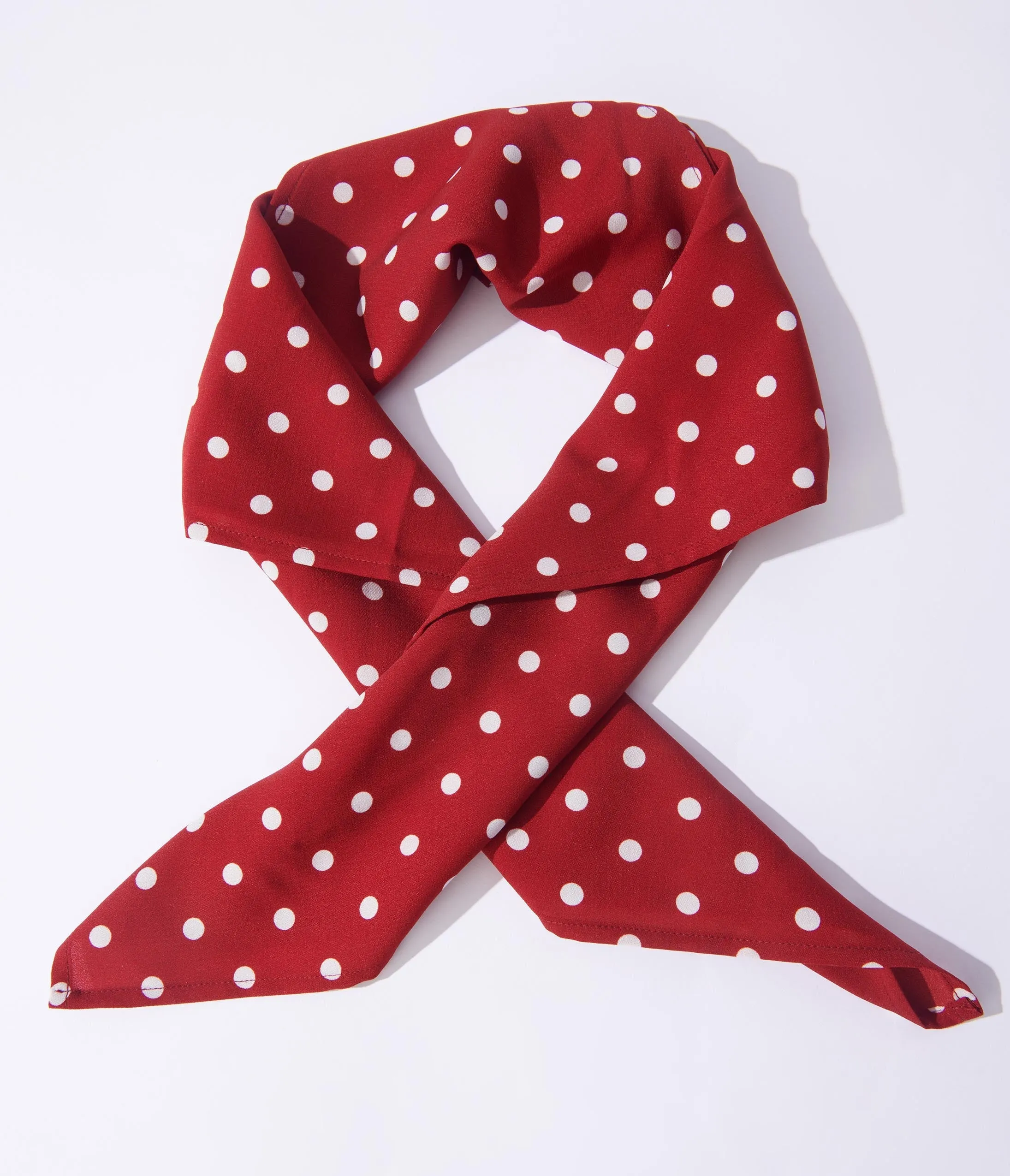 Unique Vintage Red & White Polka Dot Hair Scarf