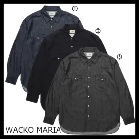 WACKO MARIA  |Button-down Unisex Denim Street Style Long Sleeves Plain