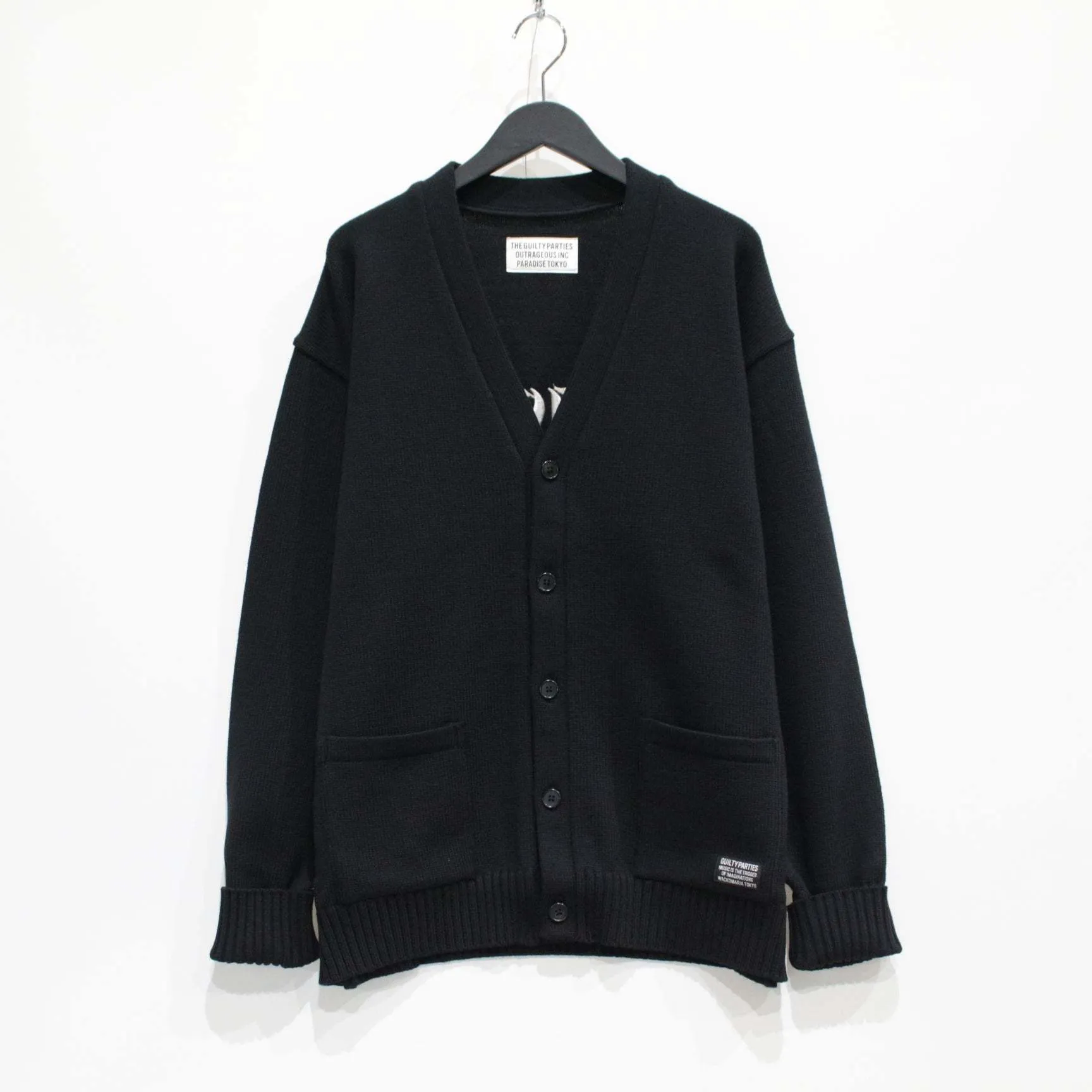 WACKO MARIA  |Button-down Wool Street Style Logo Front Button Cardigans