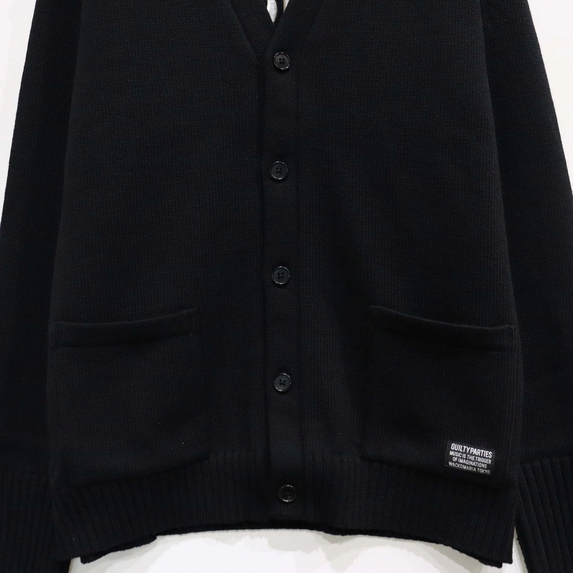 WACKO MARIA  |Button-down Wool Street Style Logo Front Button Cardigans