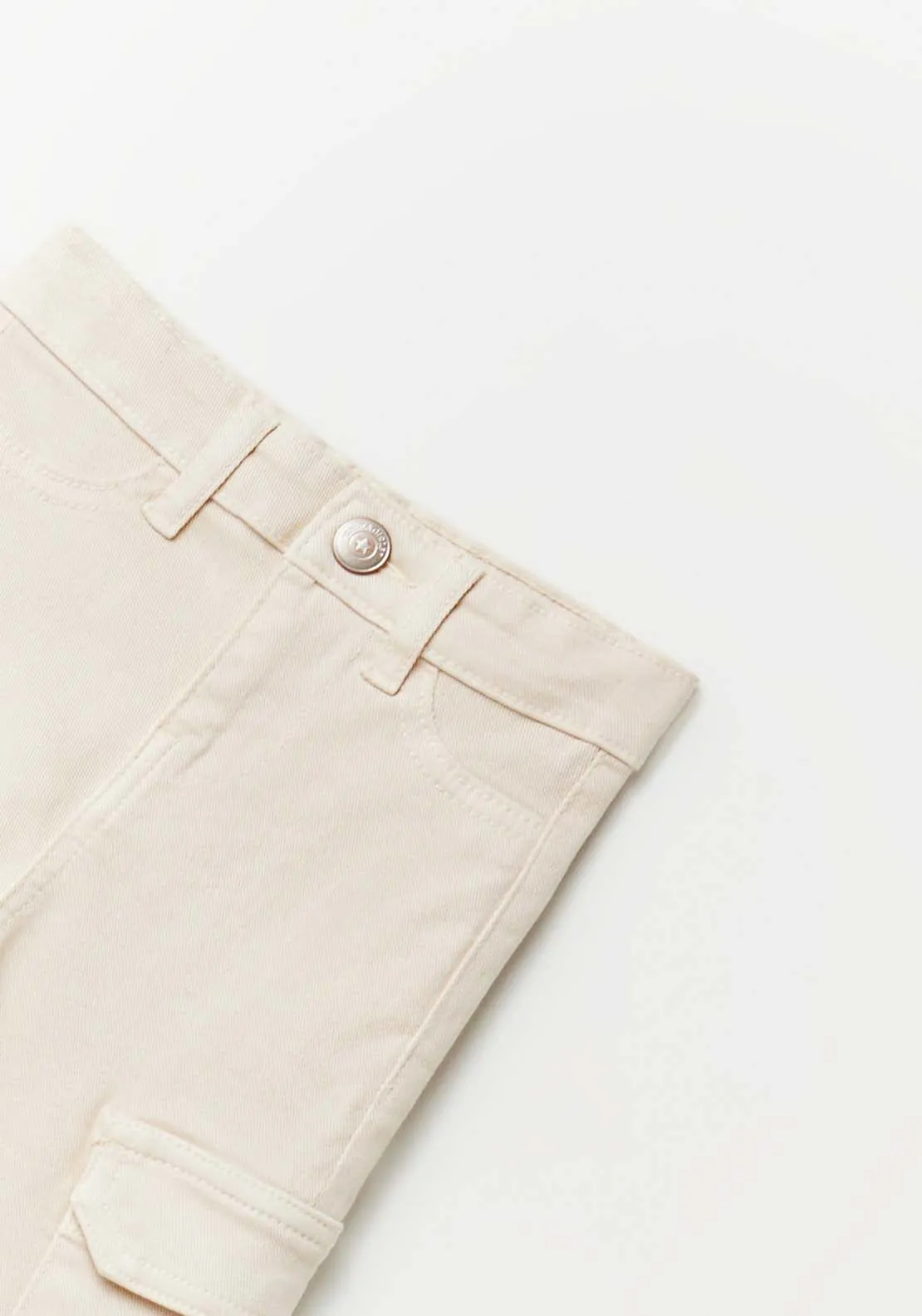 Wide Leg Cargo Trousers Beige - Beige