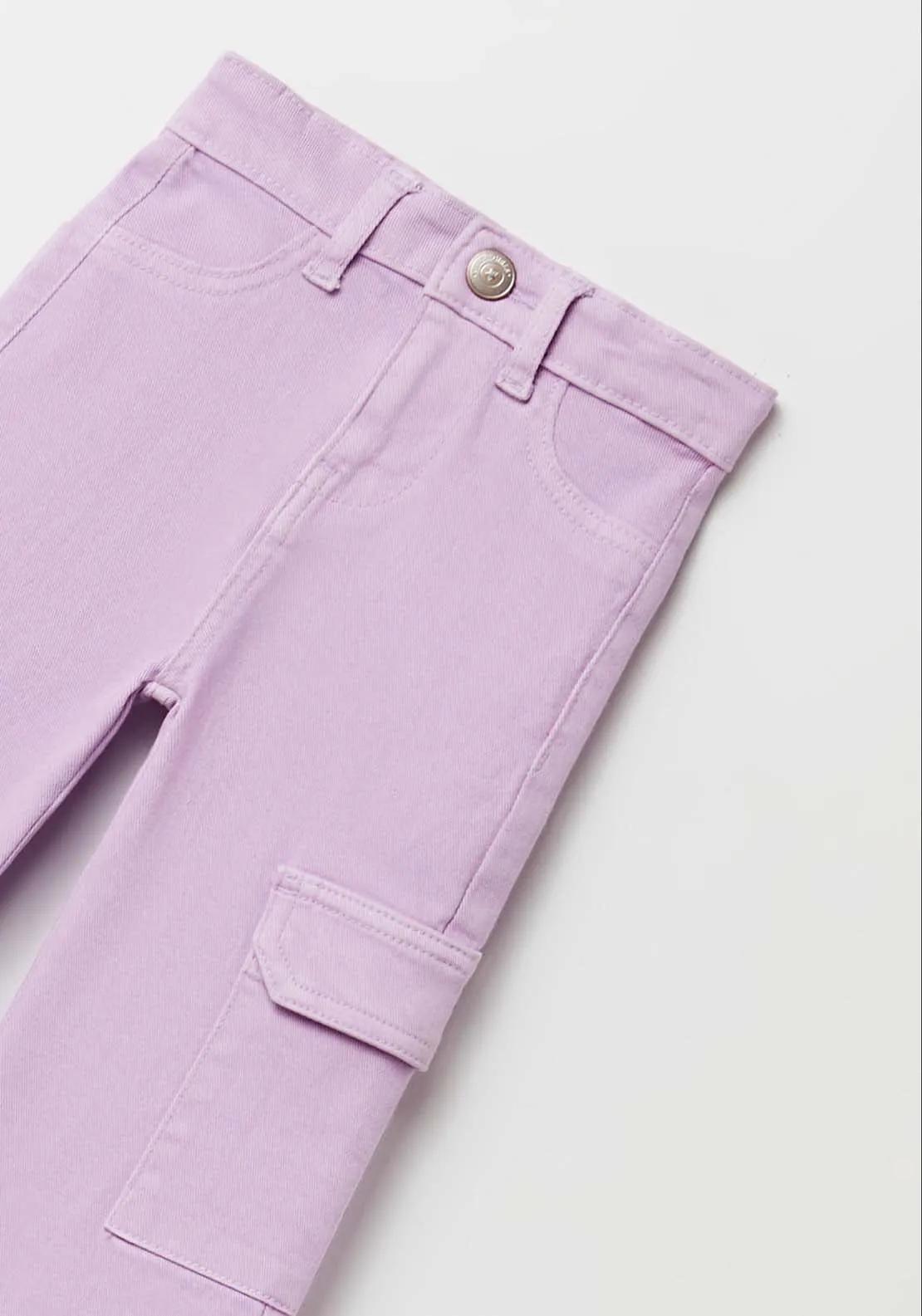 Wide Leg Cargo Trousers - Purple