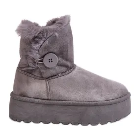 Women's Platform Snow Boots With Fur, Gray Vikas grey