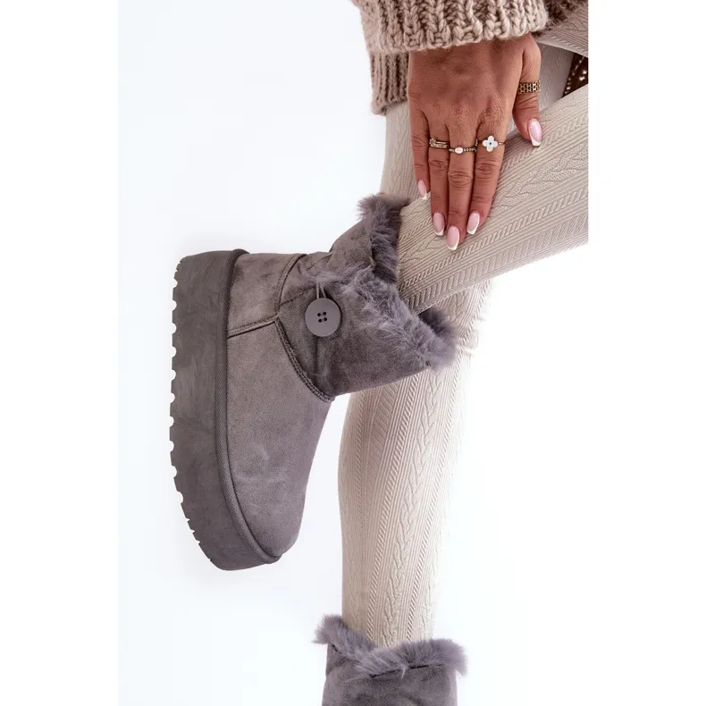 Women's Platform Snow Boots With Fur, Gray Vikas grey