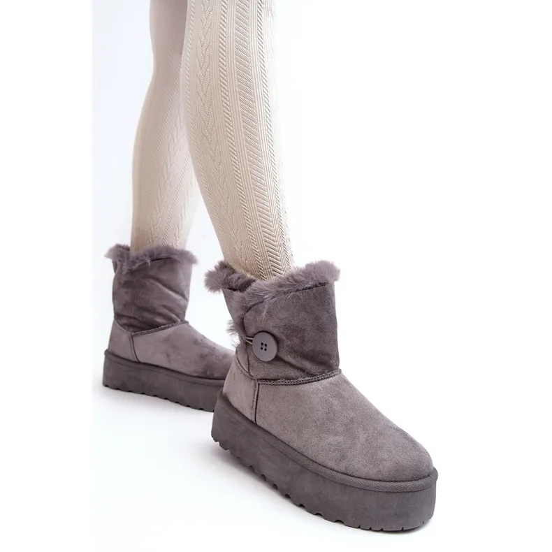 Women's Platform Snow Boots With Fur, Gray Vikas grey