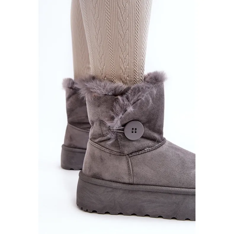 Women's Platform Snow Boots With Fur, Gray Vikas grey