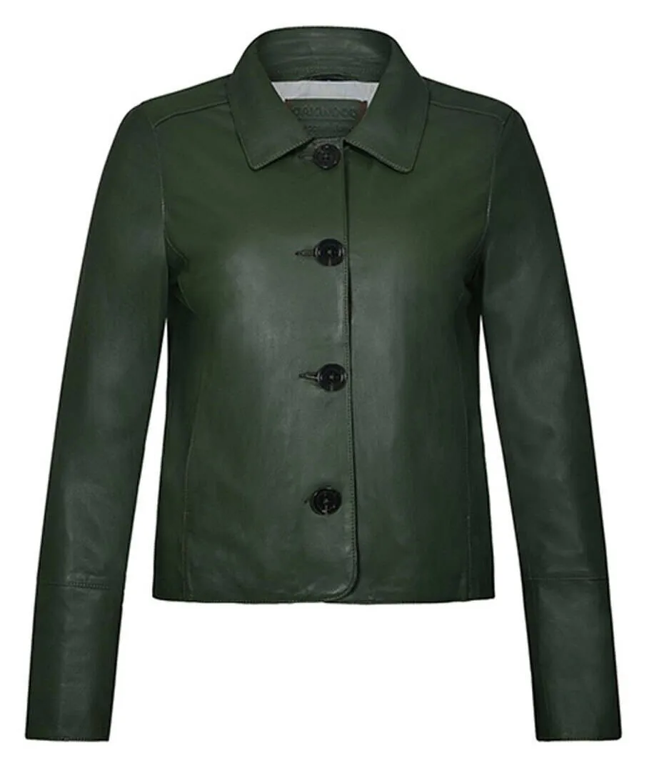 Women's short jacket with khaki shirt collar 64480