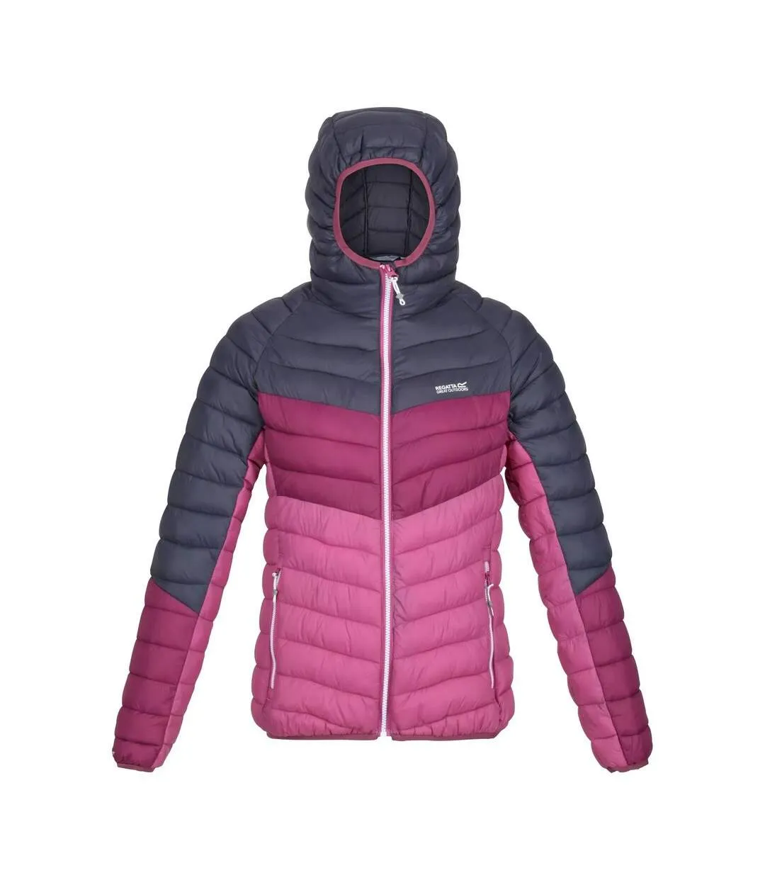 Womens/ladies harrock lightweight puffer jacket seal grey/amaranth haze Regatta