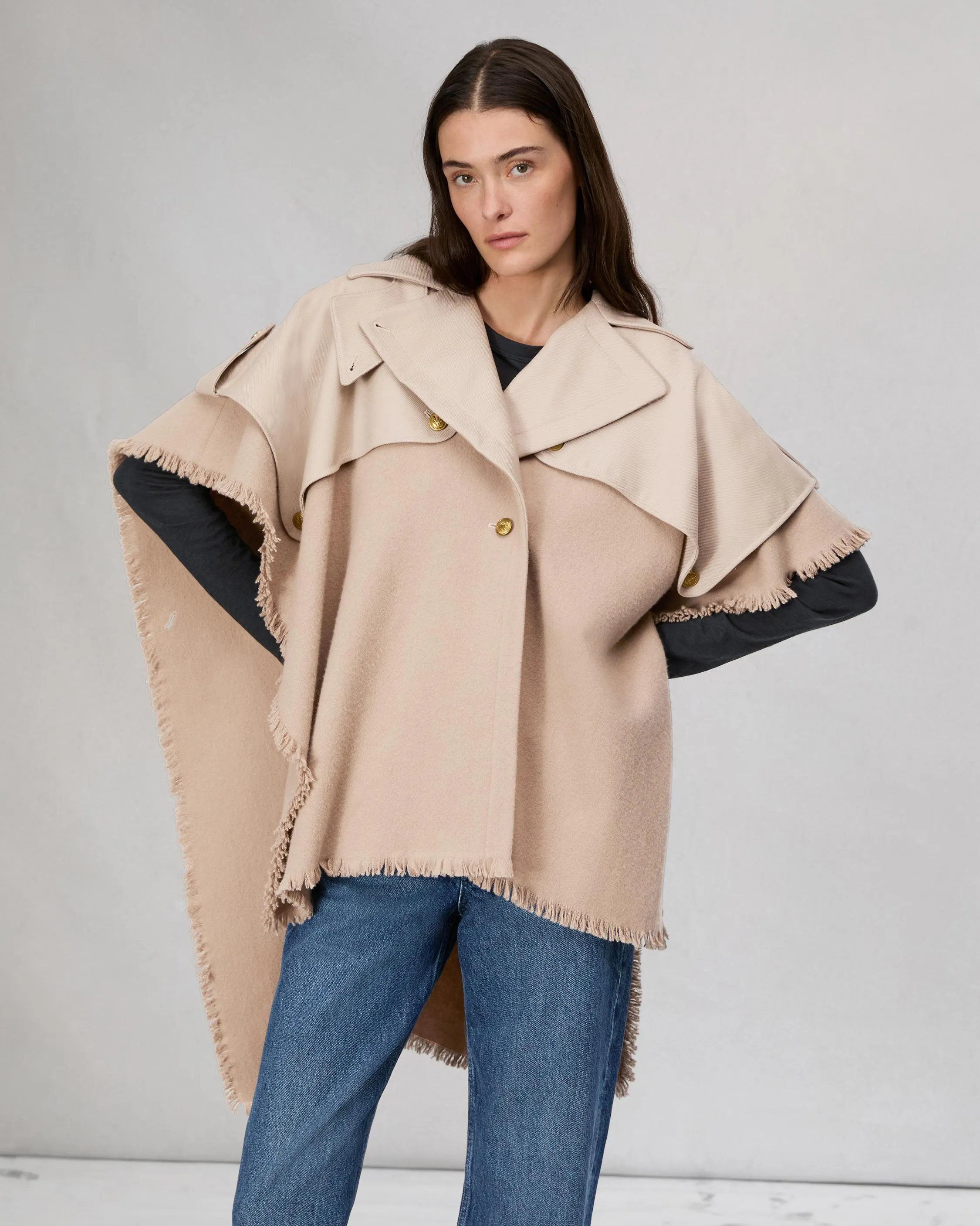 Wool Trench Poncho